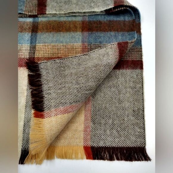 Wool Knit Long Fringe Winter Scarf Men's - Picture 10 of 11